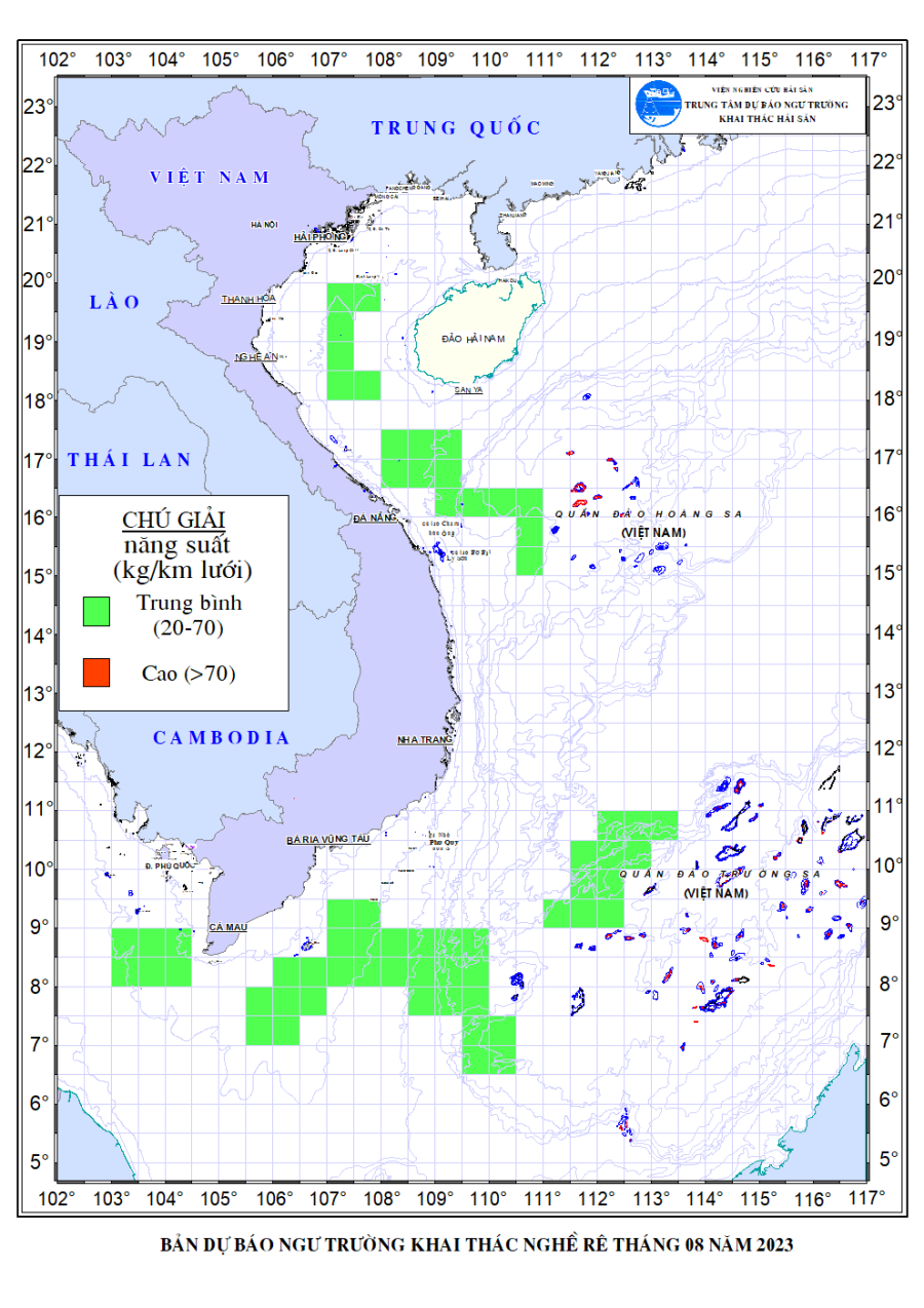 Lịch thủy triều 07/8/2023 (21/6/2023 âm lịch)